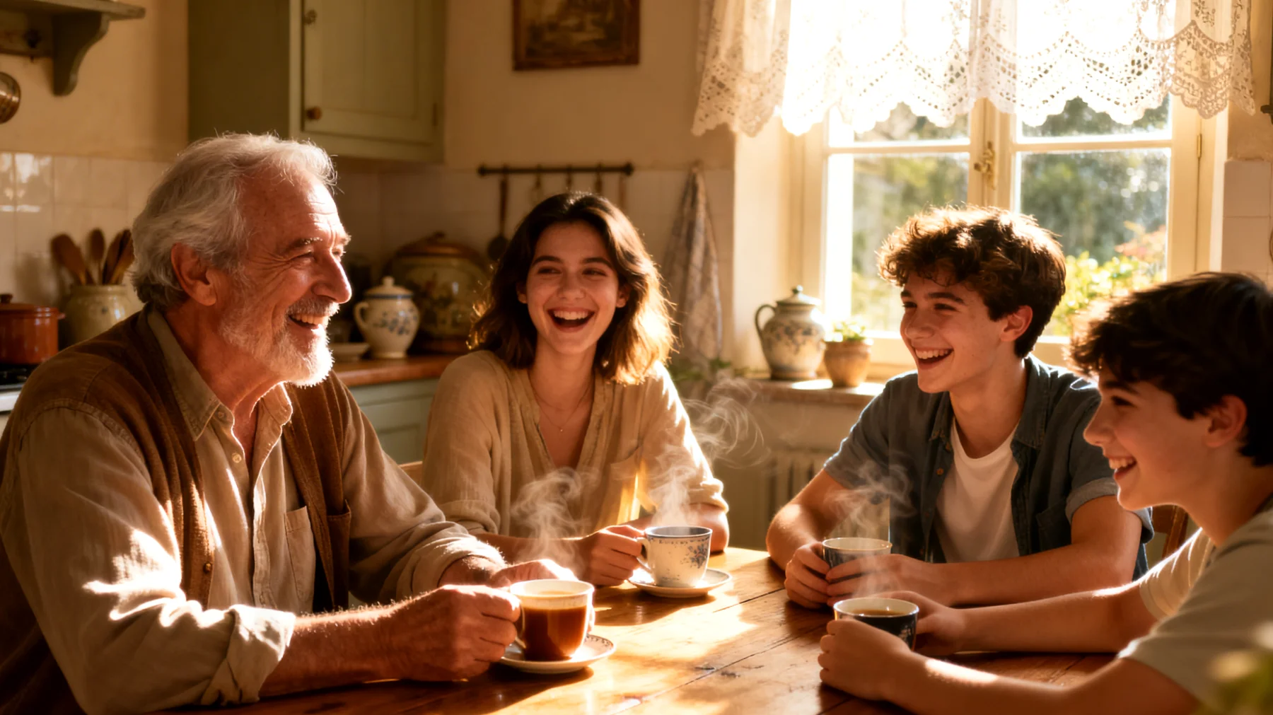 Comment un grand-père peut-il encourager ses petits-enfants jeunes adultes à s'impliquer davantage dans les activités quotidiennes familiales et à maintenir un lien intergénérationnel actif malgré leur autonomie croissante ?"